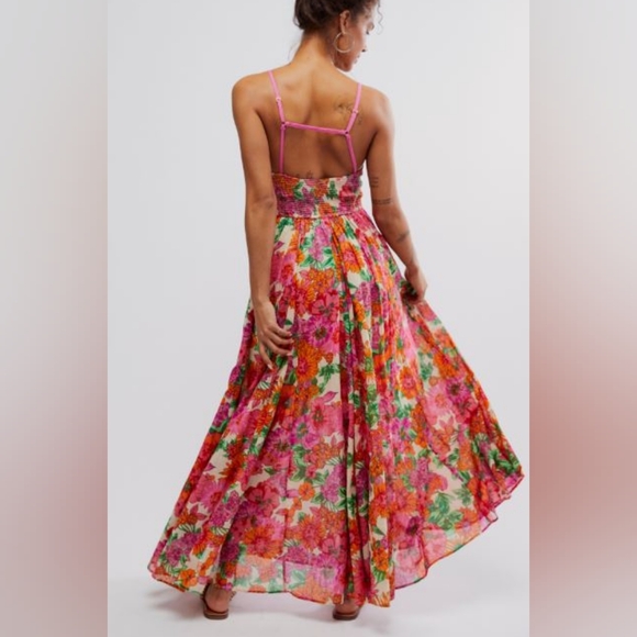 Floral Pink Maxi Dress - Picture 2 of 5